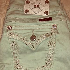 Mint green skinny miss me